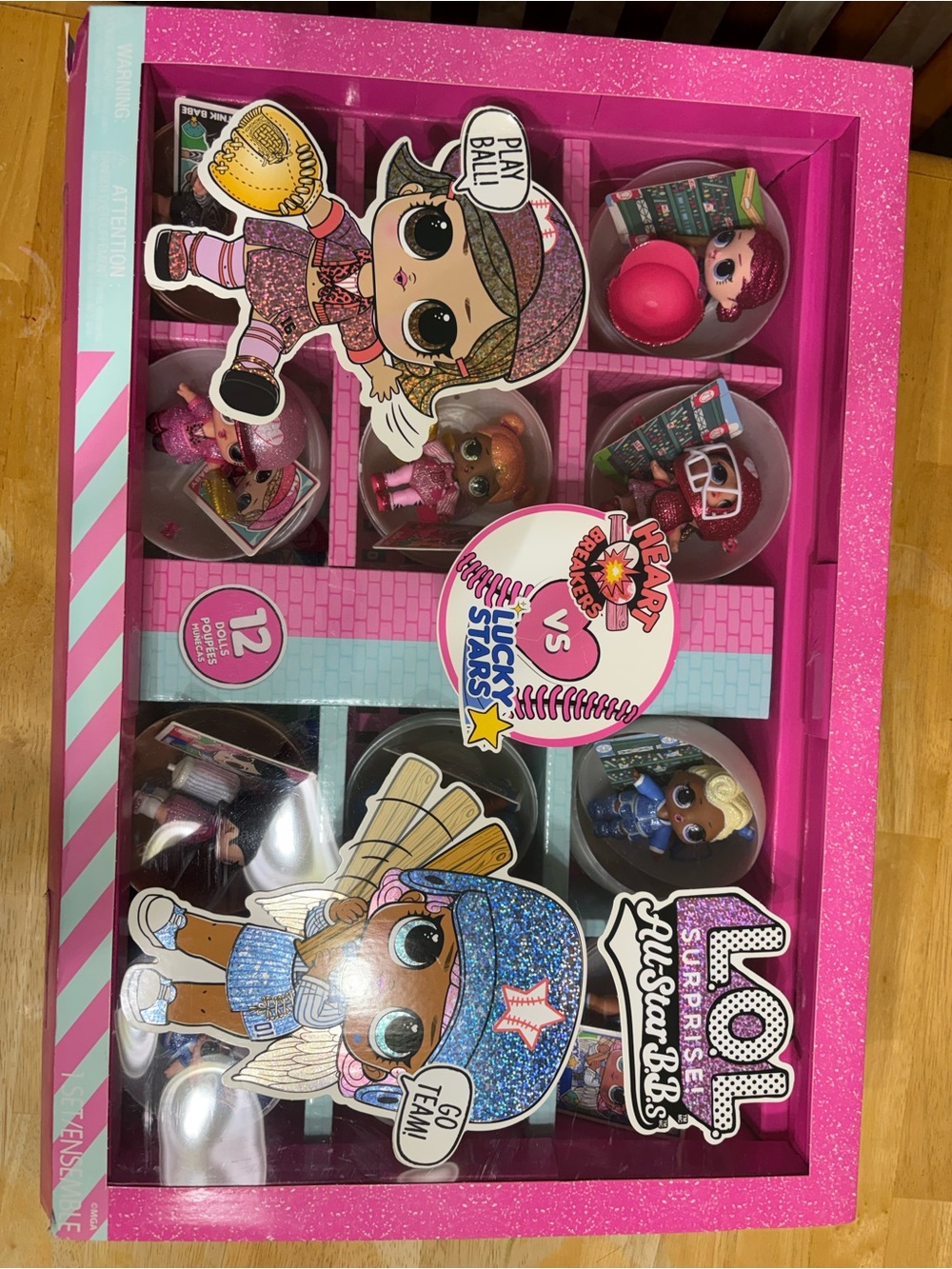 L.O.L. Surprise! Pink Doll Display Set with Blue, Gold & White Accents